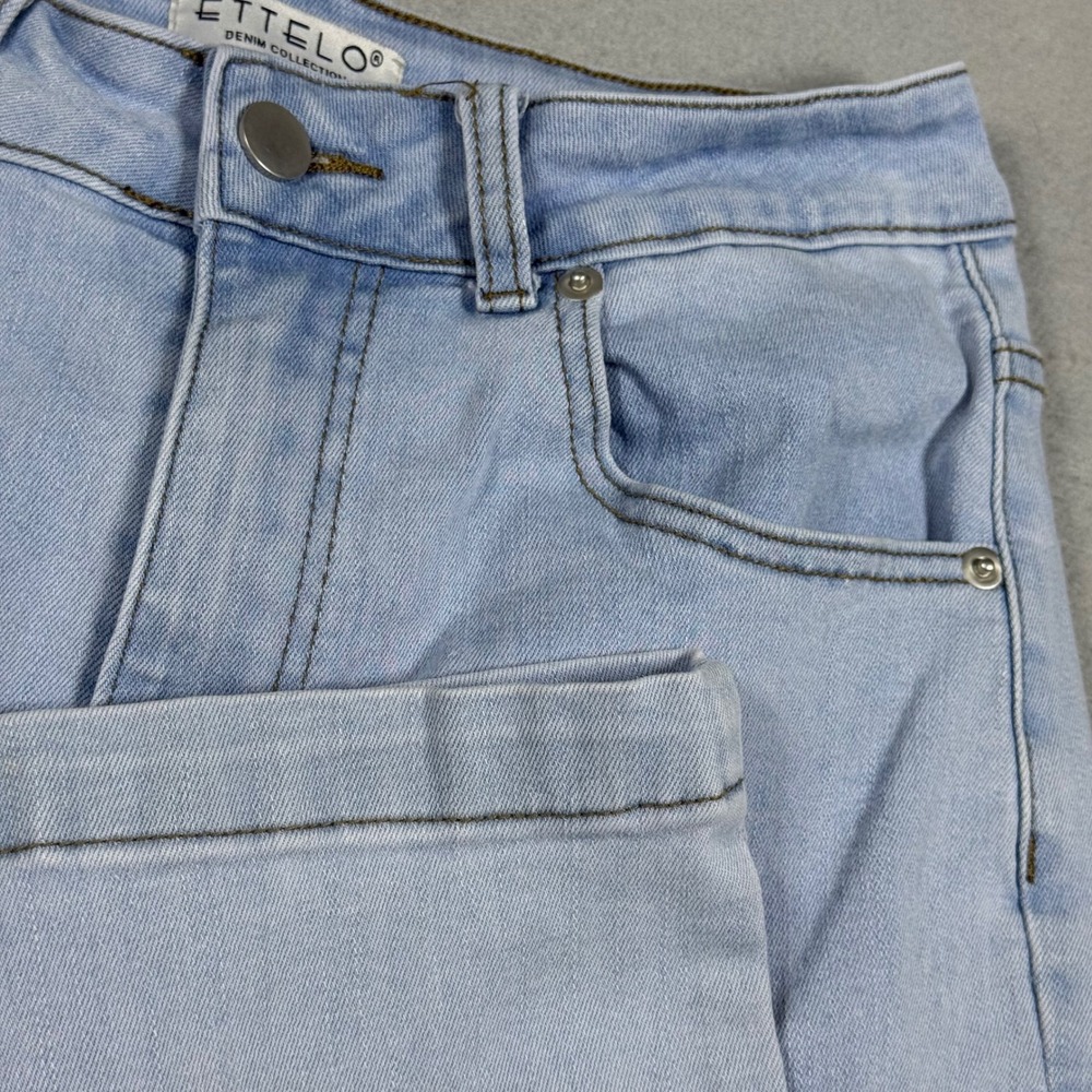 ETTELO Light Blue High Rise Wide Leg Denim Jeans Womens Size 6